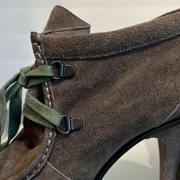 ASH Green Suede Lace Up High Heel Booties Size 39 EU/ 8 US - Picture 8 of 14
